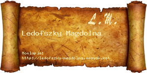 Ledofszky Magdolna névjegykártya